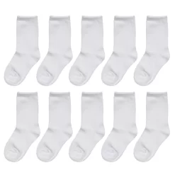 SO® Girls 10-pack Solid Crew Socks