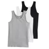 Girls 6-16 SO® 3-pack Seamless Tank Tops -SO Juniors Fashion Clothing 3599164 Black Gray White