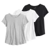 Girls 4-20 & Plus Size SO® 3-pk. Favorite Tees -SO Juniors Fashion Clothing 4923838 Black Gray White