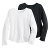 Girls 4-20 SO® 2-pk. Favorite Long Sleeve Tees In Regular & Plus -SO Juniors Fashion Clothing 4923840 Black White