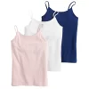 Girls 4-20 SO® 3-Pack Favorite Cami Tank Tops In Regular & Plus Size -SO Juniors Fashion Clothing 4923843 White Navy Pink