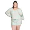 Juniors' Plus Size SO® Boxy Long Sleeve Pajama Top & Pajama Shorts Set -SO Juniors Fashion Clothing 5044485 Multi Dye