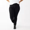 Juniors' Plus Size SO® High Rise Exposed Button Black Skinny Jeans -SO Juniors Fashion Clothing 5151940