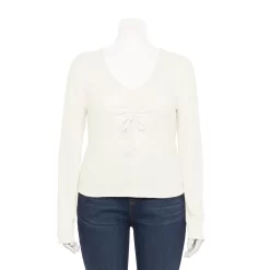 Juniors' SO® Cinch Front Top