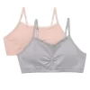 Girls SO® 2-Pack Seamless Lace Trim Cinch Bralettes -SO Juniors Fashion Clothing 5192261 Gray Pale Blush