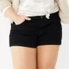Juniors' Plus Size SO® Low-Rise Shortie Shorts -SO Juniors Fashion Clothing 5204501 Black