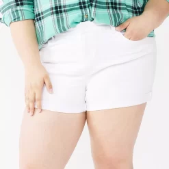 Juniors' Plus Size SO® High Rise Midi Shorts