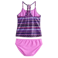 Girls 7-16 SO® Ladder Back Striped Tankini Swimsuit -SO Juniors Fashion Clothing 5216179 ALT