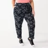 Juniors' Plus Size SO® Relaxed Tapered Leg Pants -SO Juniors Fashion Clothing 5228150 Black Floral