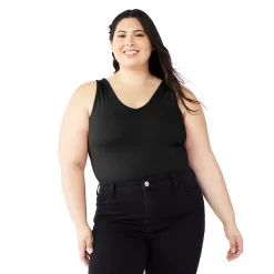 Juniors' Plus Size SO® Seamless V-Neck Tank Bodysuit