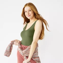 Juniors' SO® Seamless V-Neck Tank Bodysuit