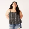 Juniors' Plus Size SO® Lace Trim Layering Tank Top -SO Juniors Fashion Clothing 5261986 Black Floral