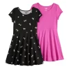 Girls 6-20 SO® 2-Pack Skater Dresses In Regular & Plus -SO Juniors Fashion Clothing 5316505 Black Daisies