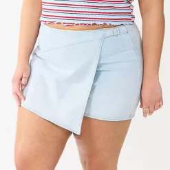 Juniors' Plus Size SO® Comfortable Faux-Wrap Mini Skirt