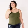 Juniors' Plus Size SO® Scoopneck Cami -SO Juniors Fashion Clothing 5340751 Olive Stick