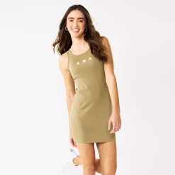 Juniors' SO® High Neck Tank Bodycon Mini Dress