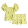 Girls 7-20 SO® Puff Sleeve Top & Ruffled Shorts Set In Regular & Plus 1 Girls 7-20 SO® Puff Sleeve Top & Ruffled Shorts Set In Regular & Plus -SO Juniors Fashion Clothing 5482630 Yellow Ditsy Floral