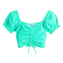 Juniors' SO® Cinch Front Puff Sleeve Top -SO Juniors Fashion Clothing 5494893 ALT5