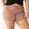 Juniors' Plus Size SO® Solid Chino Midi Shorts 1 Juniors' Plus Size SO® Solid Chino Midi Shorts -SO Juniors Fashion Clothing 5509089 Cocoa Smoothie
