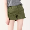 Juniors' SO® Chino Midi Shorts -SO Juniors Fashion Clothing 5509497 Infantry Olive