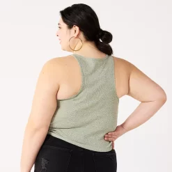 Juniors' Plus Size SO® Side Keyhole Racerback Tank Top -SO Juniors Fashion Clothing 5511729 ALT