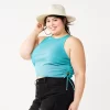 Juniors' Plus Size SO® Side Keyhole Racerback Tank Top -SO Juniors Fashion Clothing 5511729 Paradise Blue