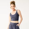 Juniors' SO® Cropped Towel Terry Scoop Neck Tank -SO Juniors Fashion Clothing 5554318 Blueberry Skin