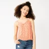 Juniors' SO® Front-Knot Tank -SO Juniors Fashion Clothing 5556252 Coral Ditsy Floral