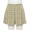 Juniors' Plus Size SO® Pleated Flare Mini Skirt -SO Juniors Fashion Clothing 5559786 Olive Plaid