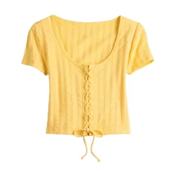 Juniors' SO® Cropped Front Lace-Up Top -SO Juniors Fashion Clothing 5561231 ALT5