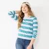 Juniors' SO® Essential Crewneck Long Sleeve Top -SO Juniors Fashion Clothing 5568567 Blue Stripe