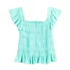 Girls 6-20 SO® Crinkle Gauze Smocked Tank Top In Regular & Plus Size -SO Juniors Fashion Clothing 5569981 Teal Sky