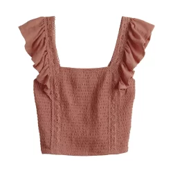 Juniors' SO® Crochet Trim Smocked Top 7 Juniors' SO® Crochet Trim Smocked Top -SO Juniors Fashion Clothing 5572846 ALT5