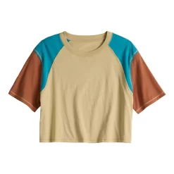 Juniors' SO® Short Sleeve Raglan Varsity Tee -SO Juniors Fashion Clothing 5572904 ALT5