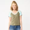 Juniors' SO® V-Neck Varsity Tee -SO Juniors Fashion Clothing 5574177 Lennon Green