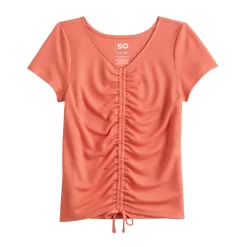Girls 6-20 SO® Short Sleeve Cinch Front Tee In Regular & Plus