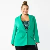 Juniors' Plus Size SO® Oversized Blazer With Pockets 1 Juniors' Plus Size SO® Oversized Blazer With Pockets -SO Juniors Fashion Clothing 5575916 Emerald