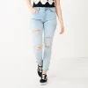 Juniors' SO® High-Rise Destructed Skinny Jeans -SO Juniors Fashion Clothing 5576346