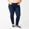 Juniors' Plus Size SO® High-Rise Skinny Jeans -SO Juniors Fashion Clothing 5576362 Dark Wash