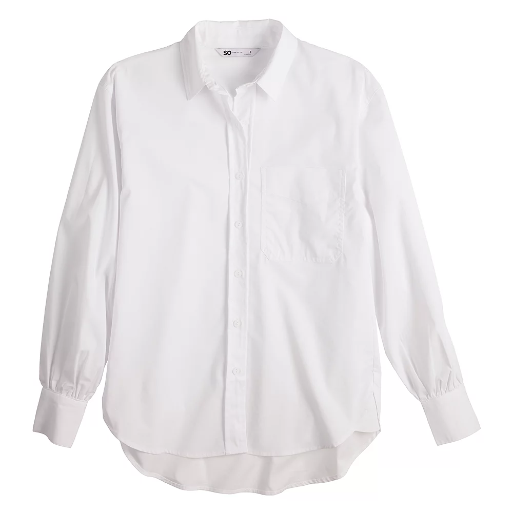 Juniors' SO® Oversized Button-Up Shirt 5 Juniors' SO® Oversized Button-Up Shirt - Image 3