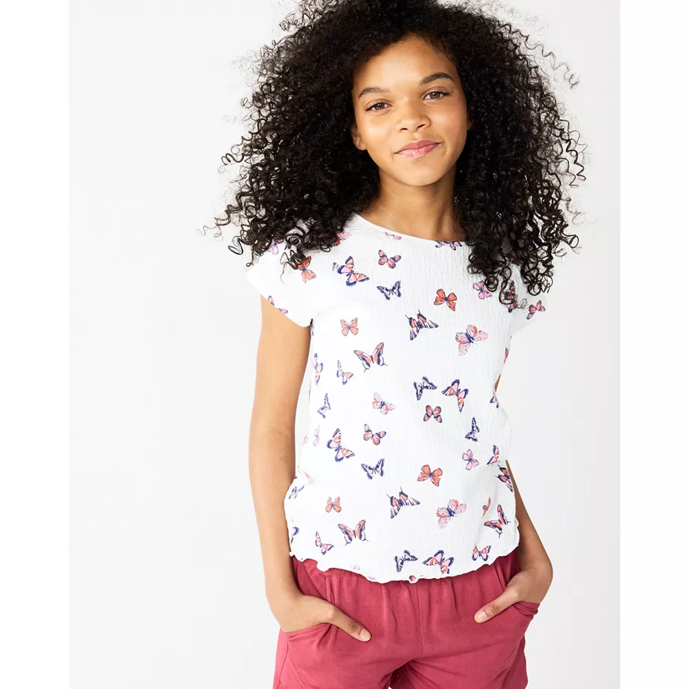 Girls 6-20 SO® Textured Tee In Regular & Plus 4 Girls 6-20 SO® Textured Tee In Regular & Plus - Image 2
