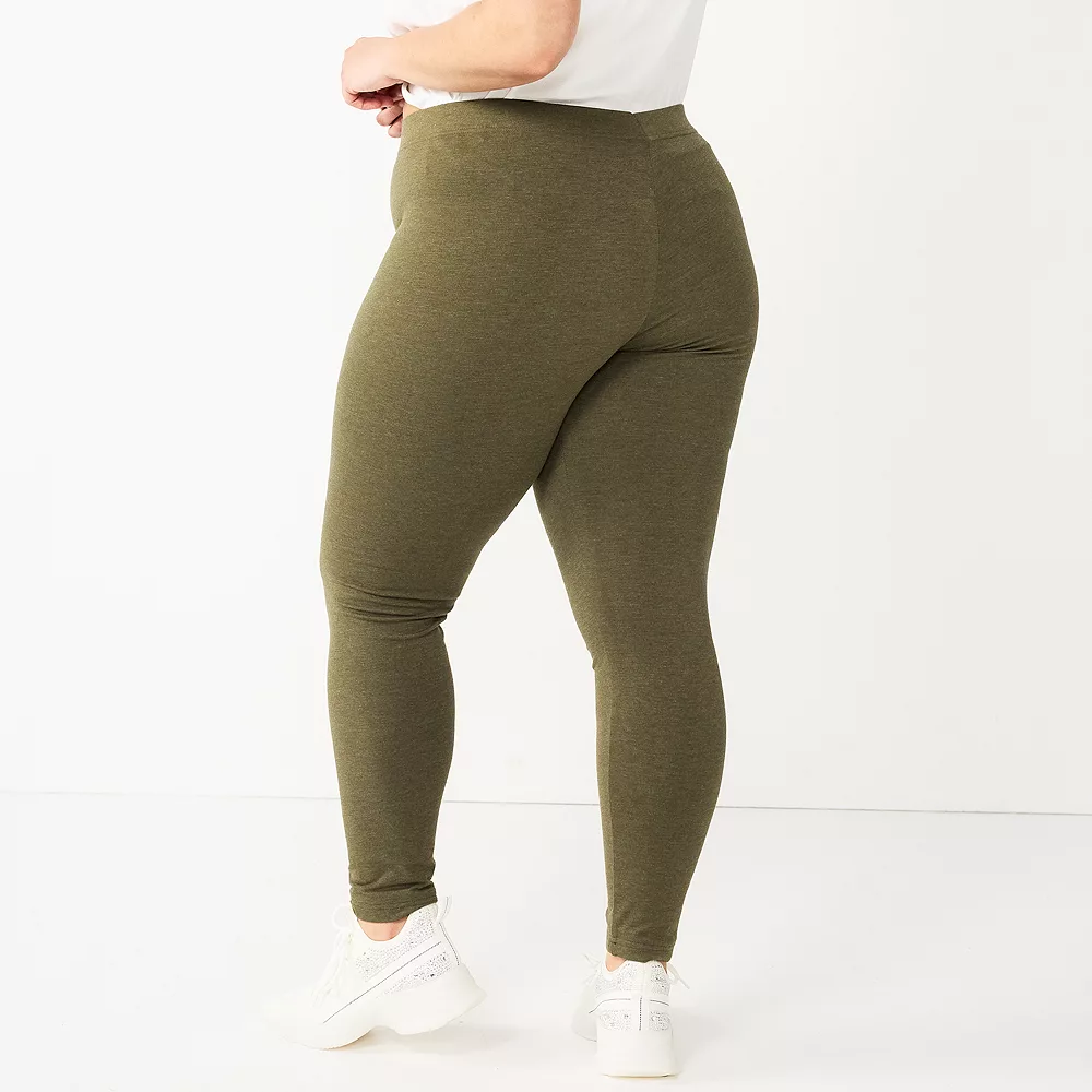 Juniors' Plus Size SO® Solid High-Rise Leggings 4 Juniors' Plus Size SO® Solid High-Rise Leggings - Image 2