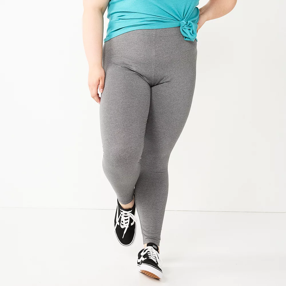 Juniors' Plus Size SO® Solid High-Rise Leggings 3 Juniors' Plus Size SO® Solid High-Rise Leggings