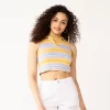 Juniors' SO® Collared Cropped Polo Tank -SO Juniors Fashion Clothing 5585480 Blue Gold Stripe
