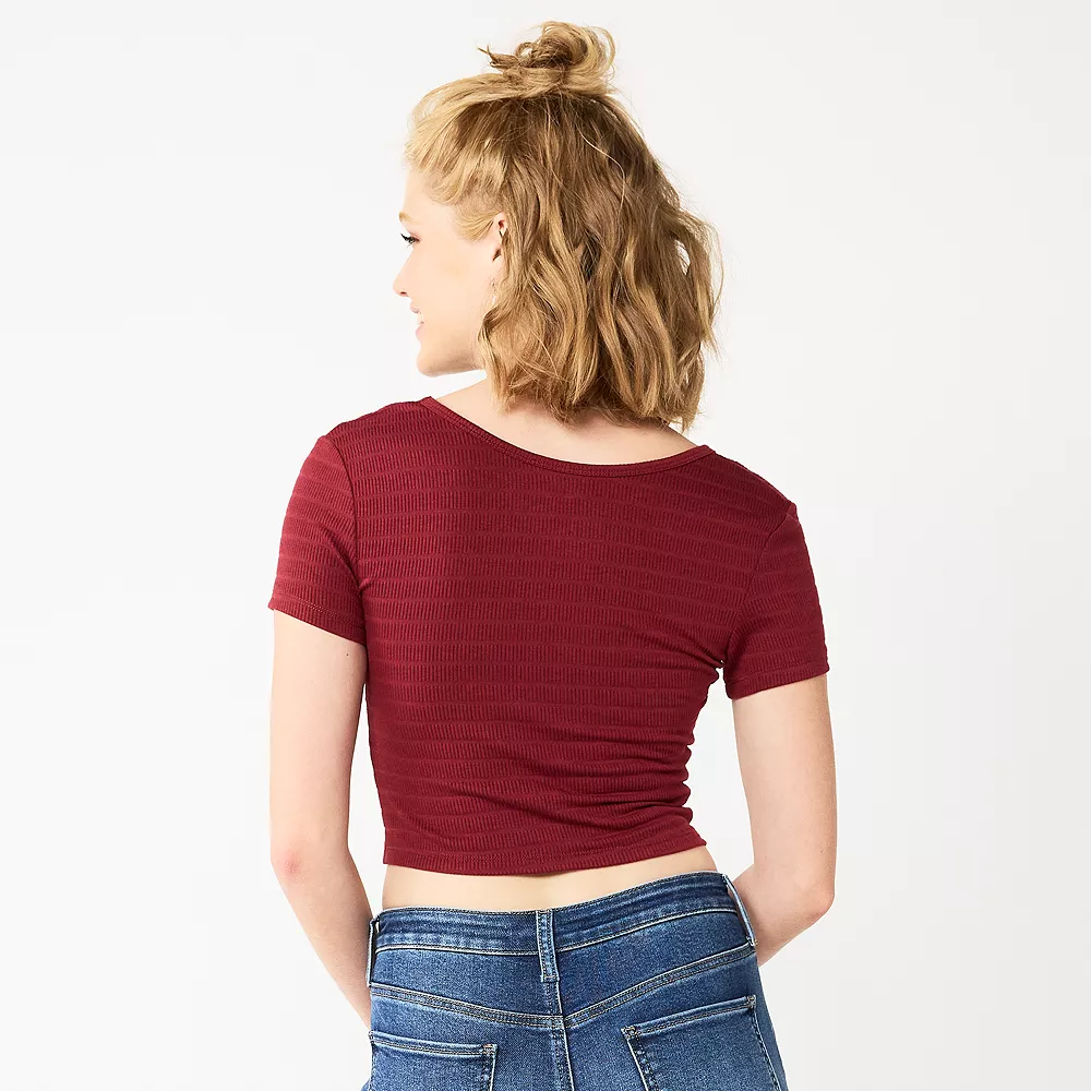 Juniors' SO® Cinch Front Cropped Top 4 Juniors' SO® Cinch Front Cropped Top - Image 2
