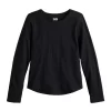 Girls 6-20 SO® Long Sleeve Jersey Core Tee In Regular & Plus -SO Juniors Fashion Clothing 5585563 Black
