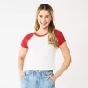 Juniors' SO® Cropped Raglan Tee 1 Juniors' SO® Cropped Raglan Tee -SO Juniors Fashion Clothing 5588527 Egret