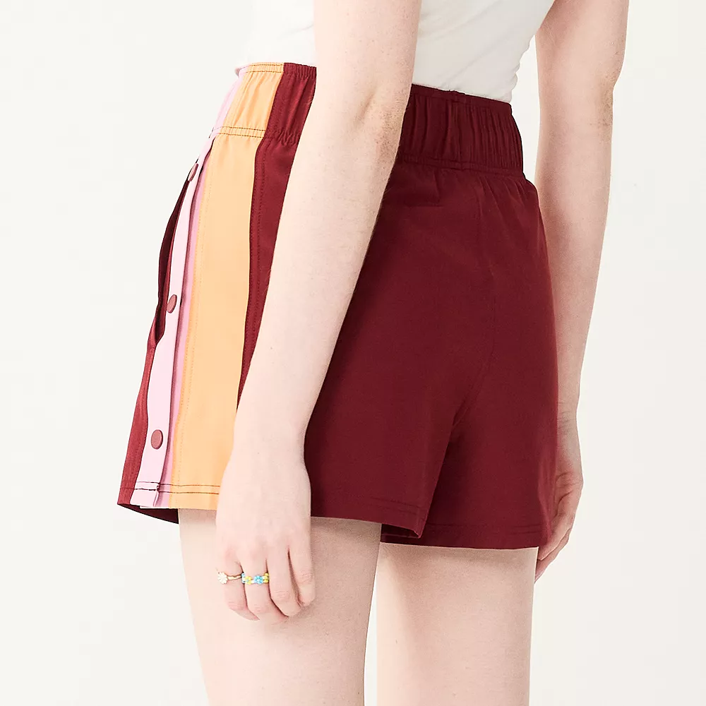 Juniors' SO® Colorblock Side Snap Track Shorts 4 Juniors' SO® Colorblock Side Snap Track Shorts - Image 2