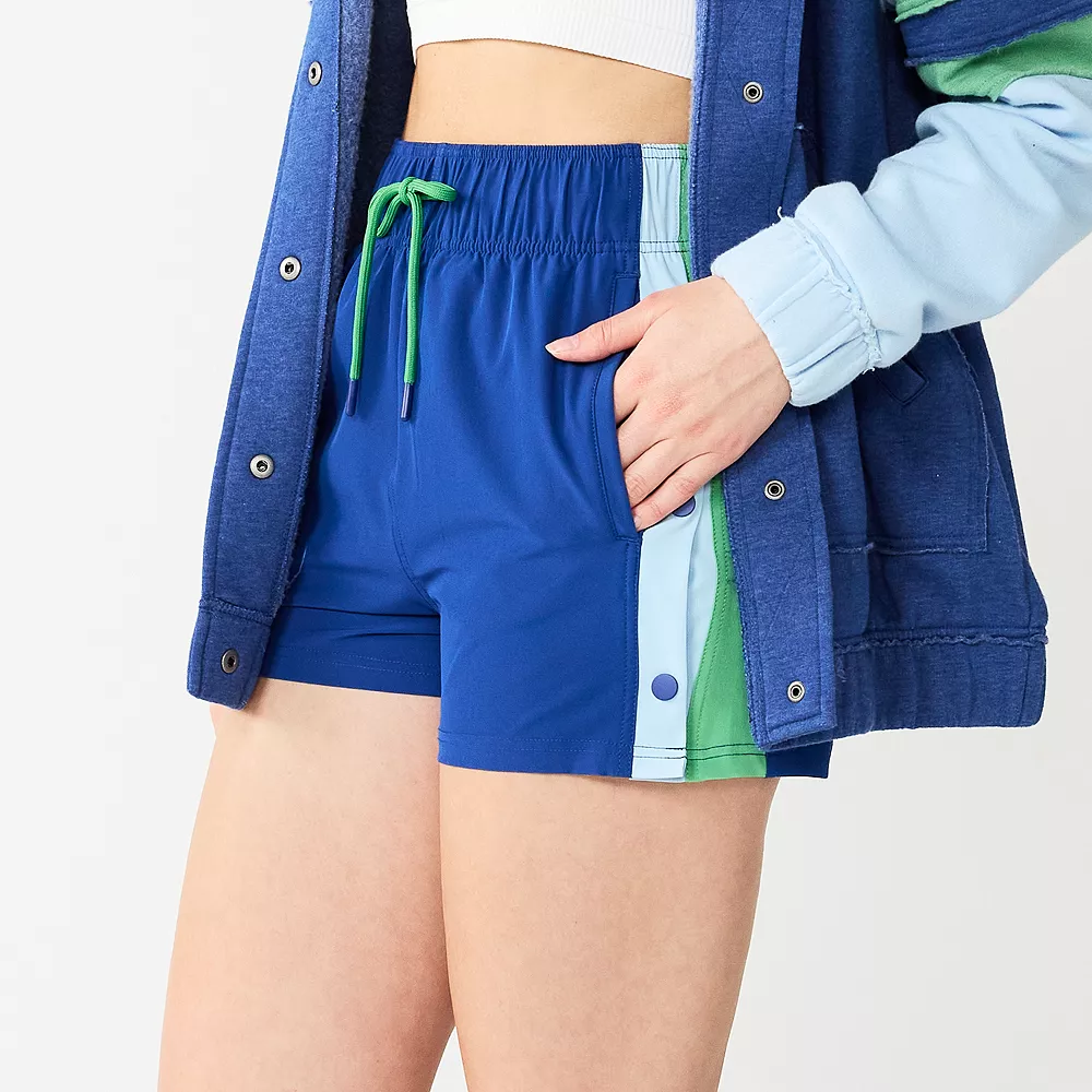 Juniors' SO® Colorblock Side Snap Track Shorts 3 Juniors' SO® Colorblock Side Snap Track Shorts