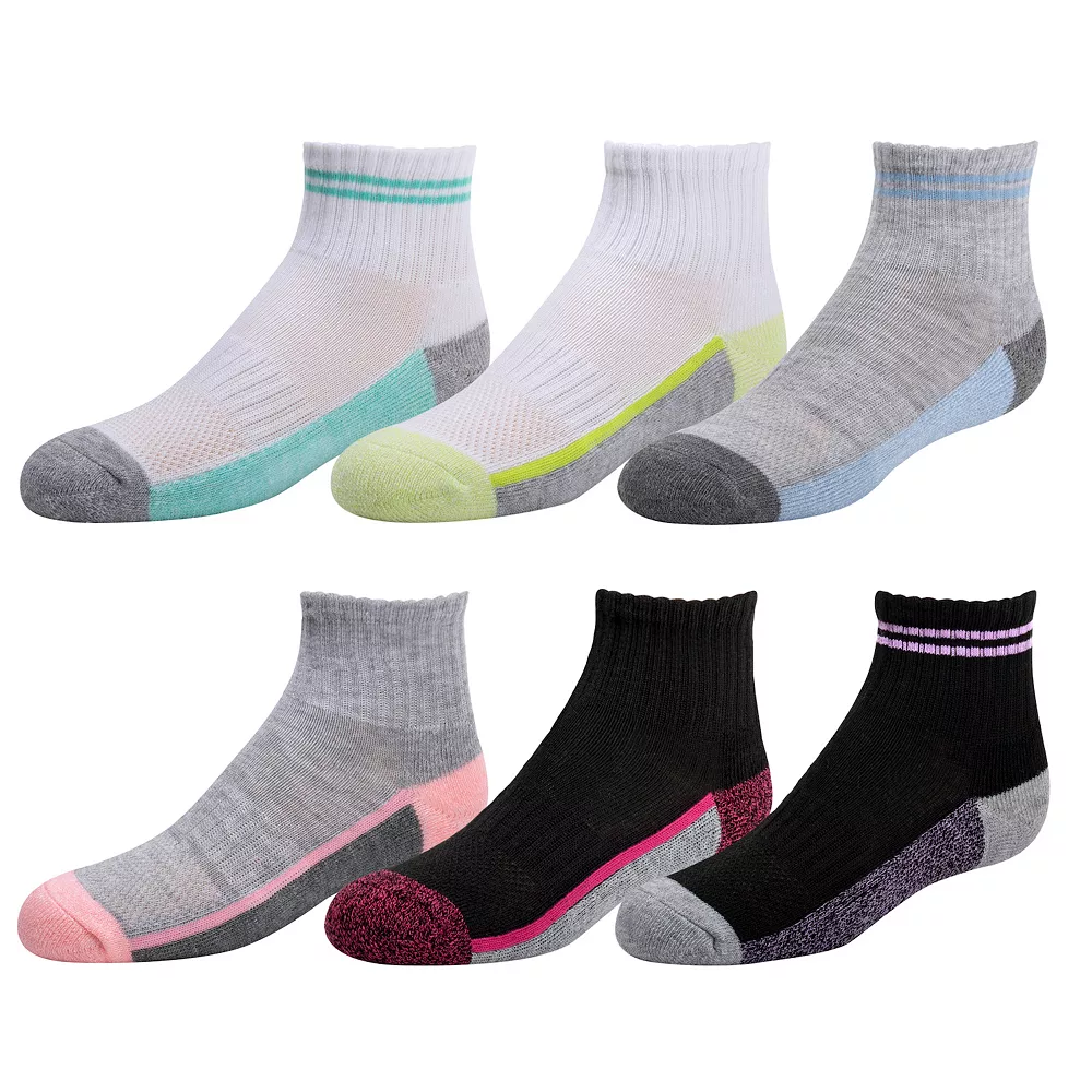 Girls SO® 6-Pack Cushioned Ankle Socks 4 Girls SO® 6-Pack Cushioned Ankle Socks - Image 2